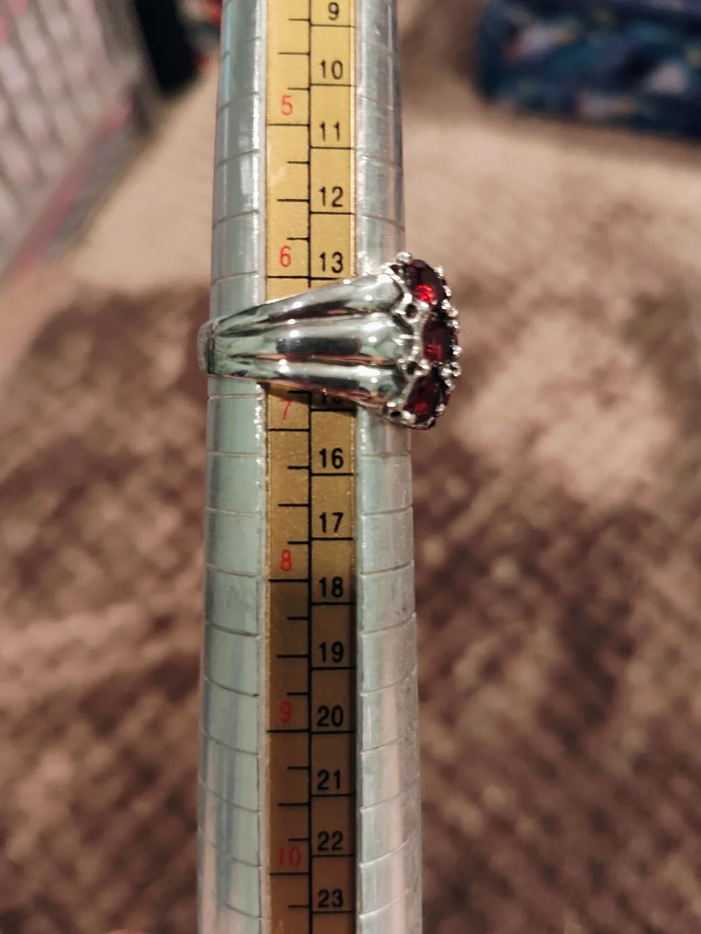 Deep Red Cluster Ring - Picture 3 of 5